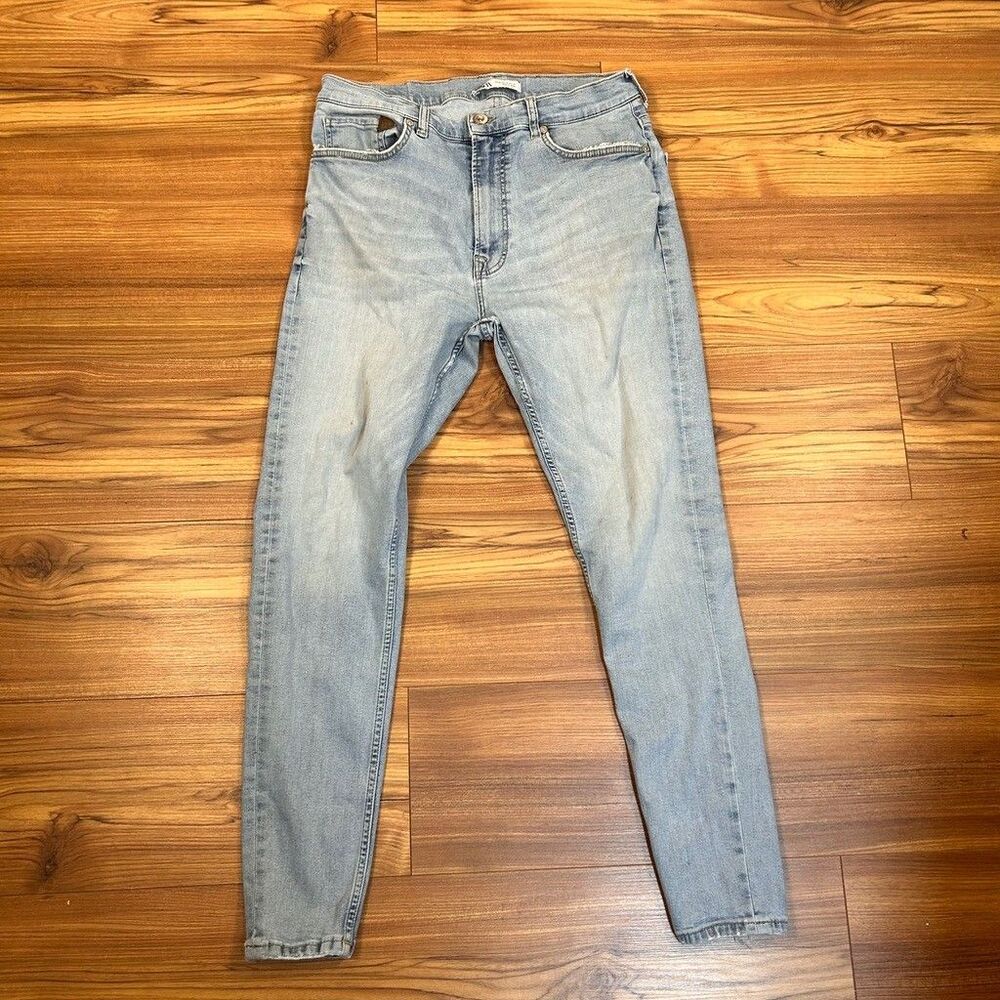 Zara Man Jeans Mens 36 Light Wash Blue Denim Skinny Slim Fit Stretch Serbia